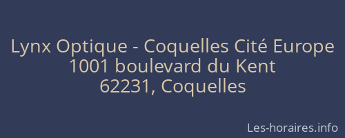 Lynx Optique - Coquelles Cité Europe