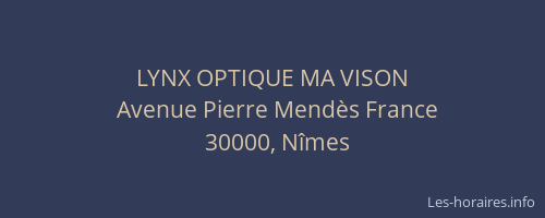 LYNX OPTIQUE MA VISON