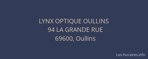 LYNX OPTIQUE OULLINS