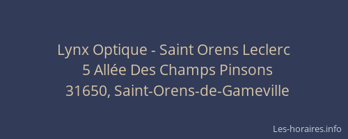 Lynx Optique - Saint Orens Leclerc