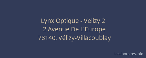 Lynx Optique - Velizy 2
