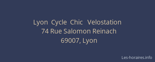Lyon  Cycle  Chic   Velostation