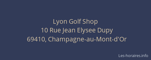 Lyon Golf Shop