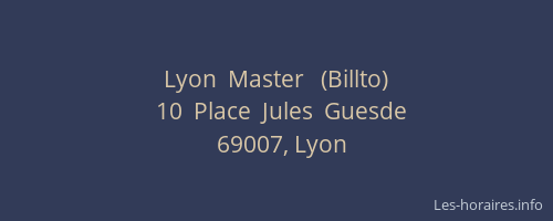 Lyon  Master   (Billto)
