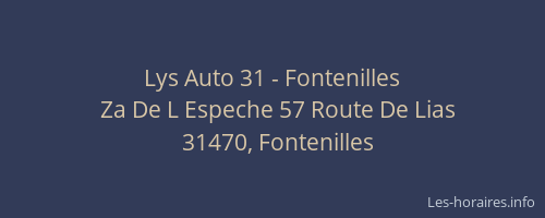 Lys Auto 31 - Fontenilles