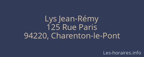 Lys Jean-Rémy