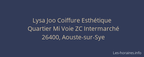 Lysa Joo Coiffure Esth&eacute;tique