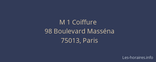 M 1 Coiffure