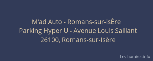 M'ad Auto - Romans-sur-is&Egrave;re
