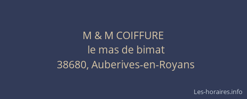 M & M COIFFURE