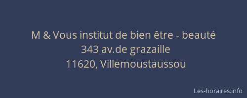M & Vous institut de bien &ecirc;tre - beaut&eacute;