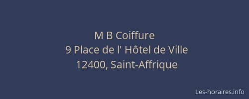 M B Coiffure