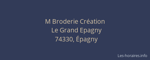M Broderie Cr&eacute;ation