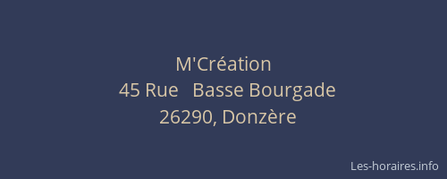 M'Cr&eacute;ation