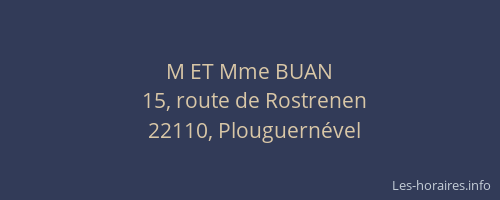 M ET Mme BUAN