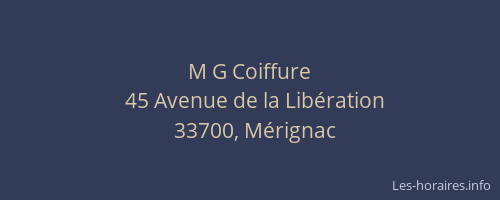 M G Coiffure