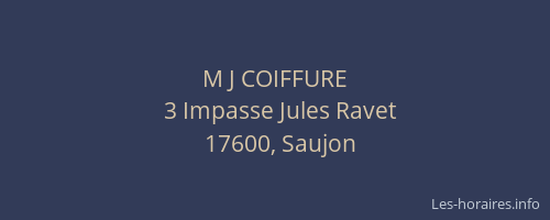 M J COIFFURE