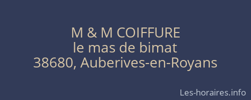 M & M COIFFURE