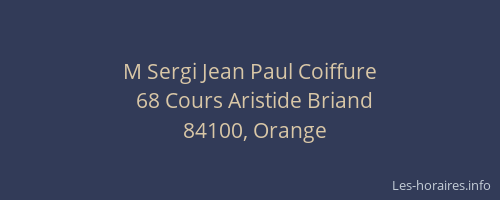 M Sergi Jean Paul Coiffure