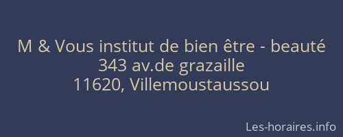 M & Vous institut de bien être - beauté