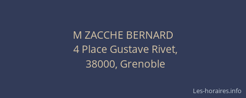 M ZACCHE BERNARD