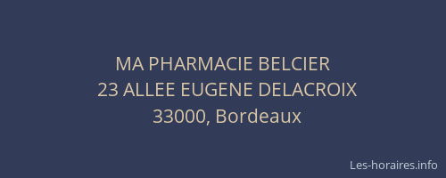 MA PHARMACIE BELCIER