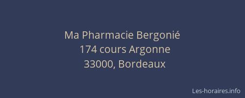 Ma Pharmacie Bergonié
