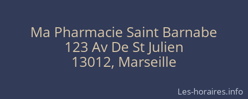 Ma Pharmacie Saint Barnabe