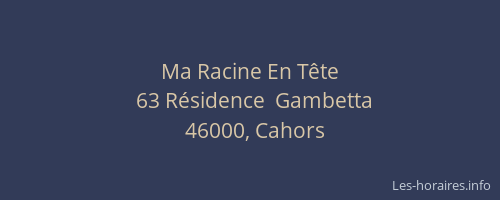 Ma Racine En T&ecirc;te