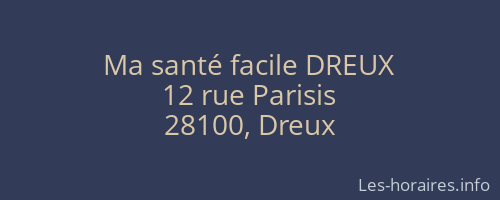 Ma santé facile DREUX