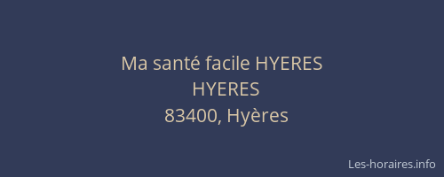 Ma santé facile HYERES