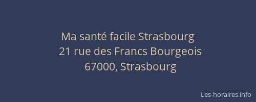 Ma santé facile Strasbourg