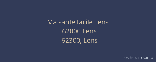 Ma sant&eacute; facile Lens