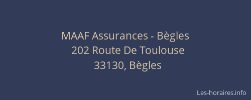 MAAF Assurances - B&egrave;gles