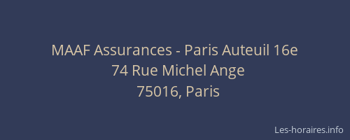 MAAF Assurances - Paris Auteuil 16e