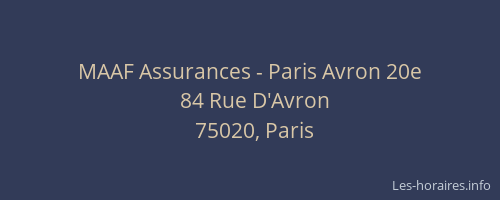 MAAF Assurances - Paris Avron 20e