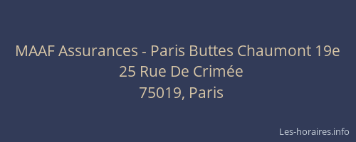 MAAF Assurances - Paris Buttes Chaumont 19e