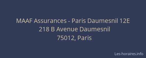 MAAF Assurances - Paris Daumesnil 12E