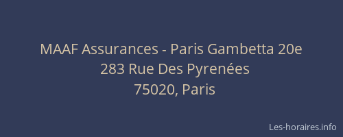 MAAF Assurances - Paris Gambetta 20e