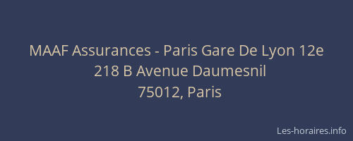 MAAF Assurances - Paris Gare De Lyon 12e