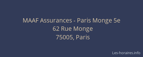 MAAF Assurances - Paris Monge 5e
