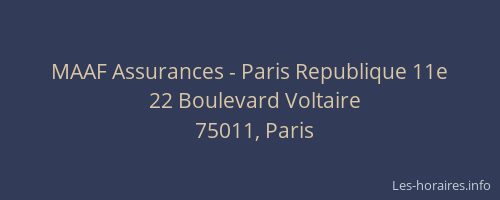 MAAF Assurances - Paris Republique 11e