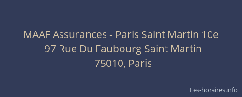 MAAF Assurances - Paris Saint Martin 10e