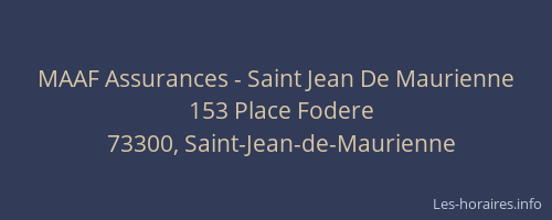 MAAF Assurances - Saint Jean De Maurienne