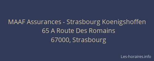 MAAF Assurances - Strasbourg Koenigshoffen