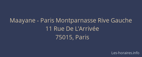 Maayane - Paris Montparnasse Rive Gauche