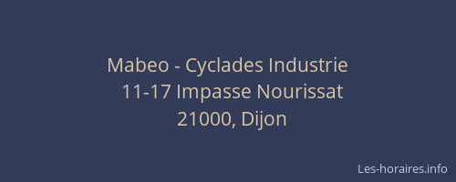 Mabeo - Cyclades Industrie