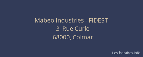 Mabeo Industries - FIDEST