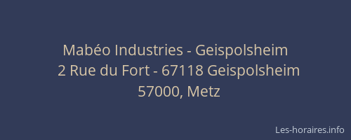Mabéo Industries - Geispolsheim