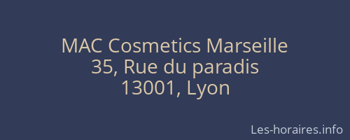 MAC Cosmetics Marseille